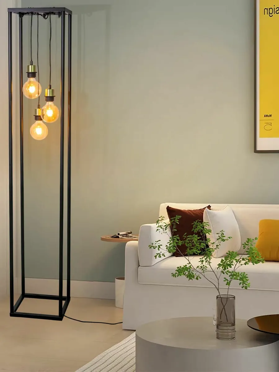 Squares Metal Floor lamp Industrial for Living - Image 1