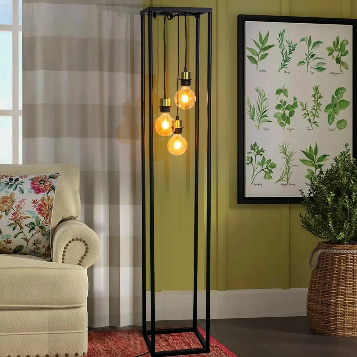 Squares Metal Floor lamp Industrial for Living - Image 3