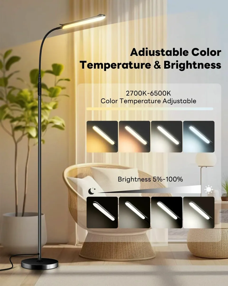 LED Floor Lamp 18W 1800LM Dimmable Adjustable - Image 2
