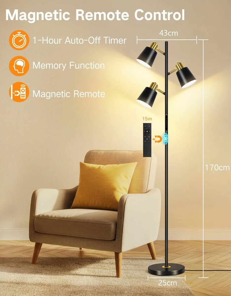 LED Tree Floor Lamp 36W Dimmable Modern Light - Image 4