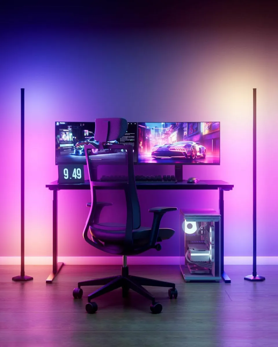 2 Pack LED Floor Lamp 65 RGB Corner with APP - Image 1