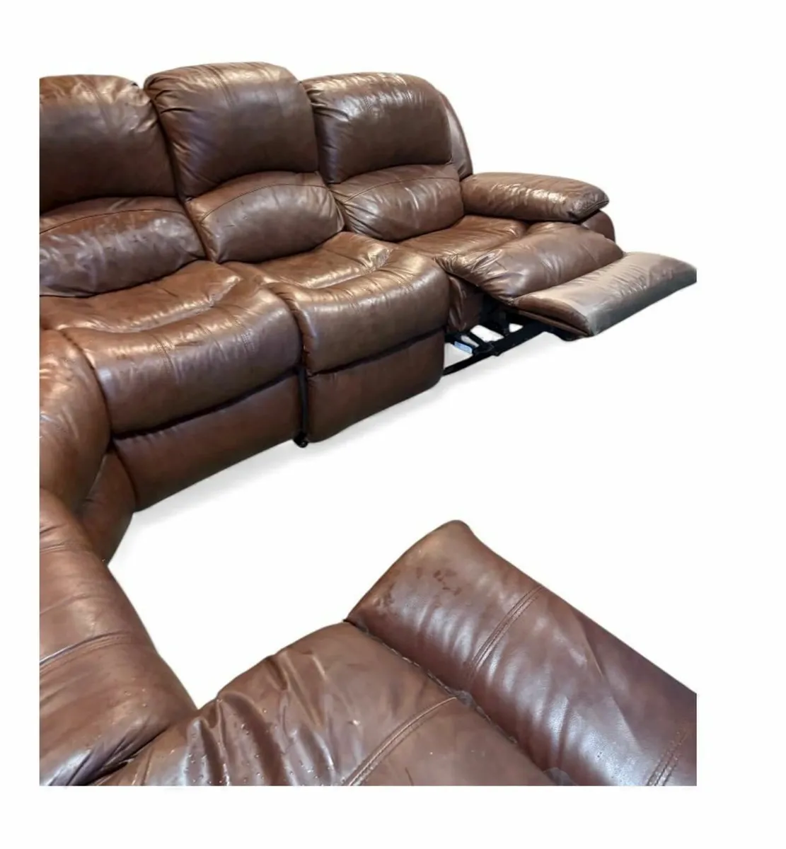 Leather Corner Settee - Image 4