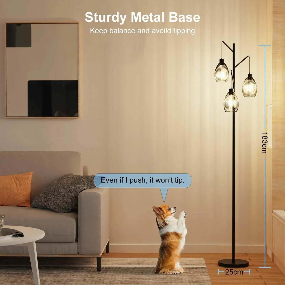Industrial Floor Lamp for Living Room 183CM Tall - Image 4