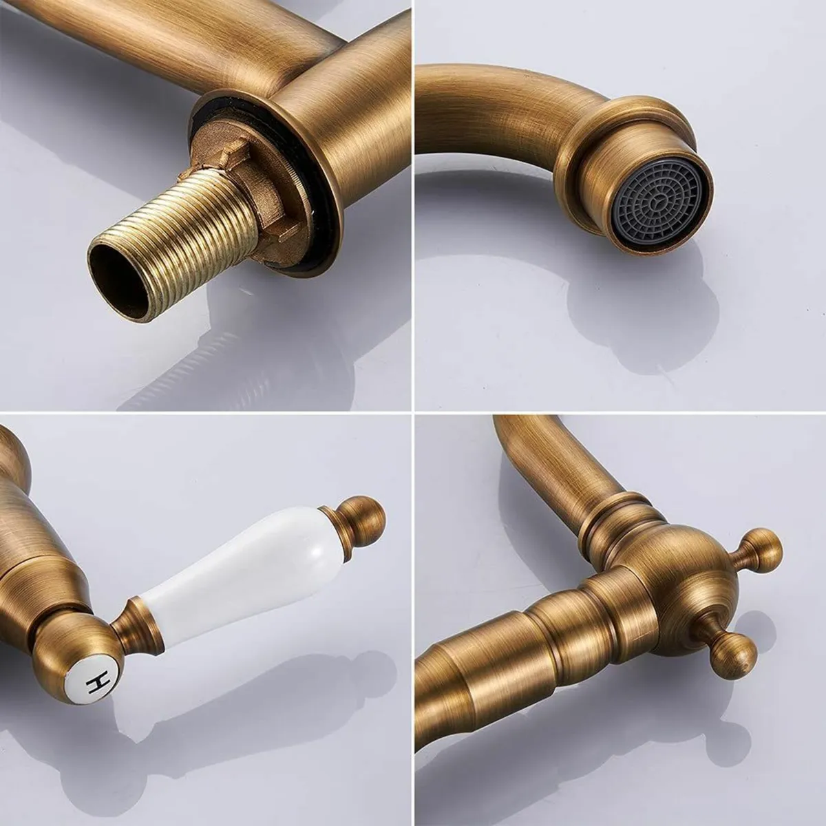 Traditional Kitchen Sink Mixer Tap 2 Hole Dual - Image 4