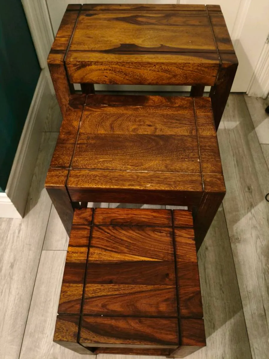 Nest of  tables solid wood - Image 1