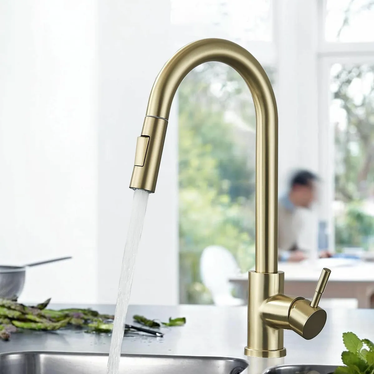 Kitchen Tap Mixer Taps with Pull Out Sprayer - Image 2