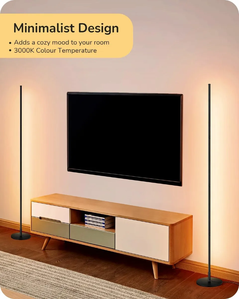 2 Pack LED Floor Lamp 146cm Minimalist Dimmable - Image 4