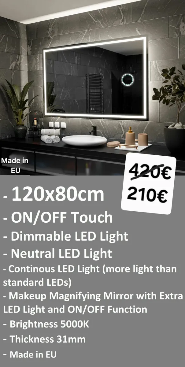 LED Bathroom Mirror120x80cm - Image 1