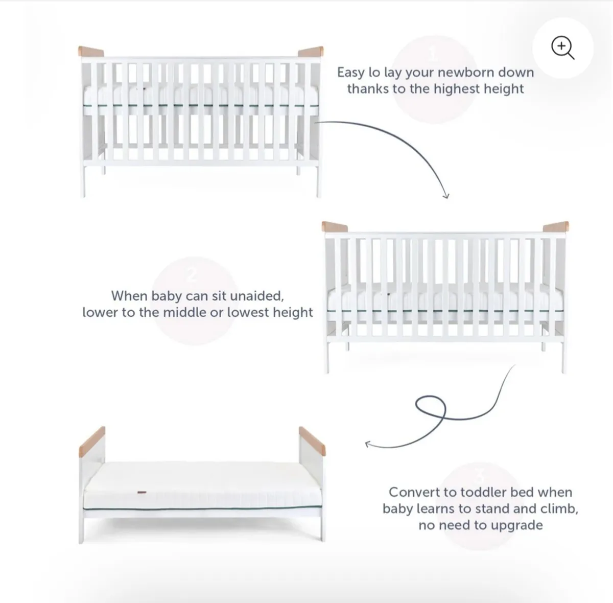 Baby Elegance Cot Bed with Changing Unit - Image 4