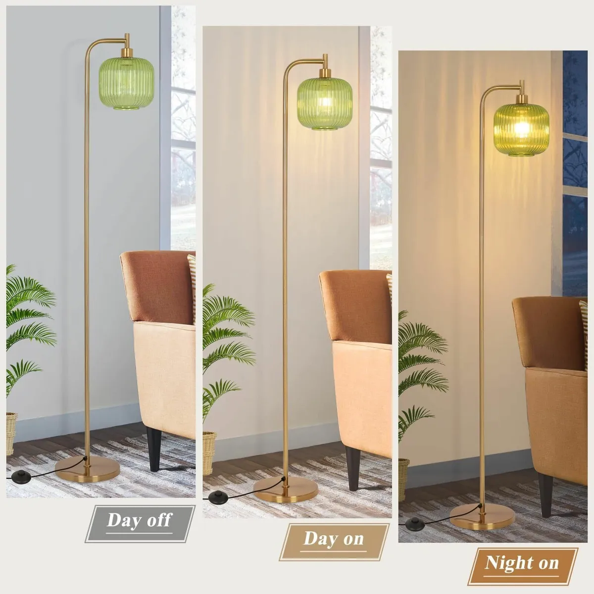 Glass Floor Lamp for Living Room Modern Ribbed - Image 3