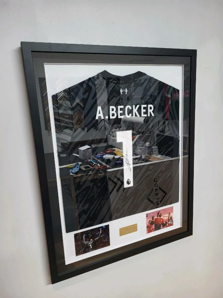 Allison Becker Framed Signed Liverpool Shirts - Image 1