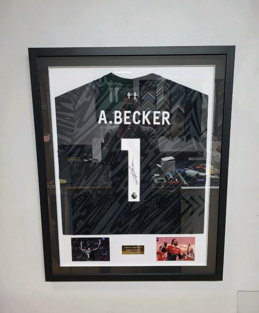 Allison Becker Framed Signed Liverpool Shirts - Image 2