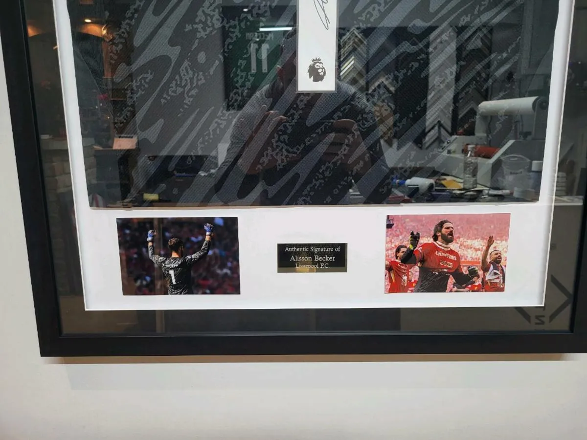 Allison Becker Framed Signed Liverpool Shirts - Image 3