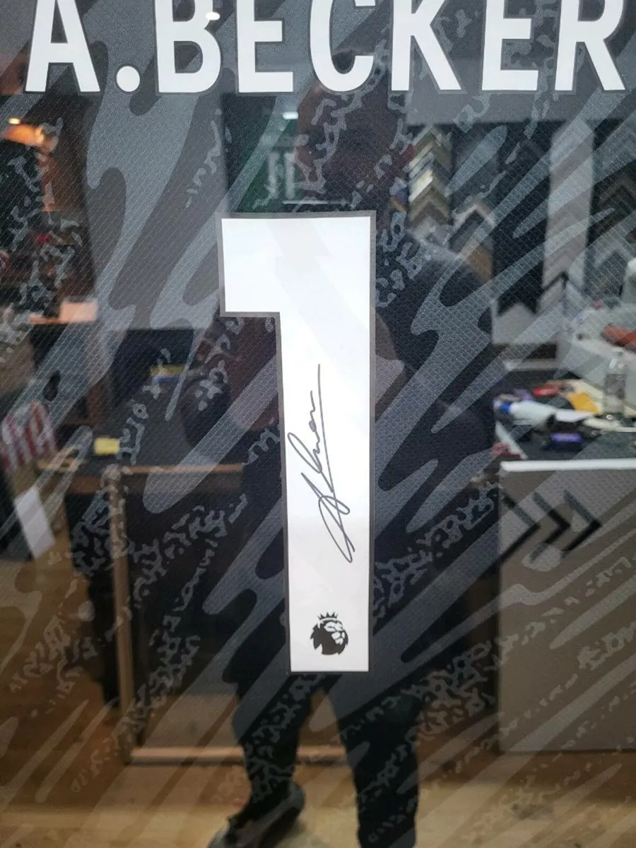 Allison Becker Framed Signed Liverpool Shirts - Image 4