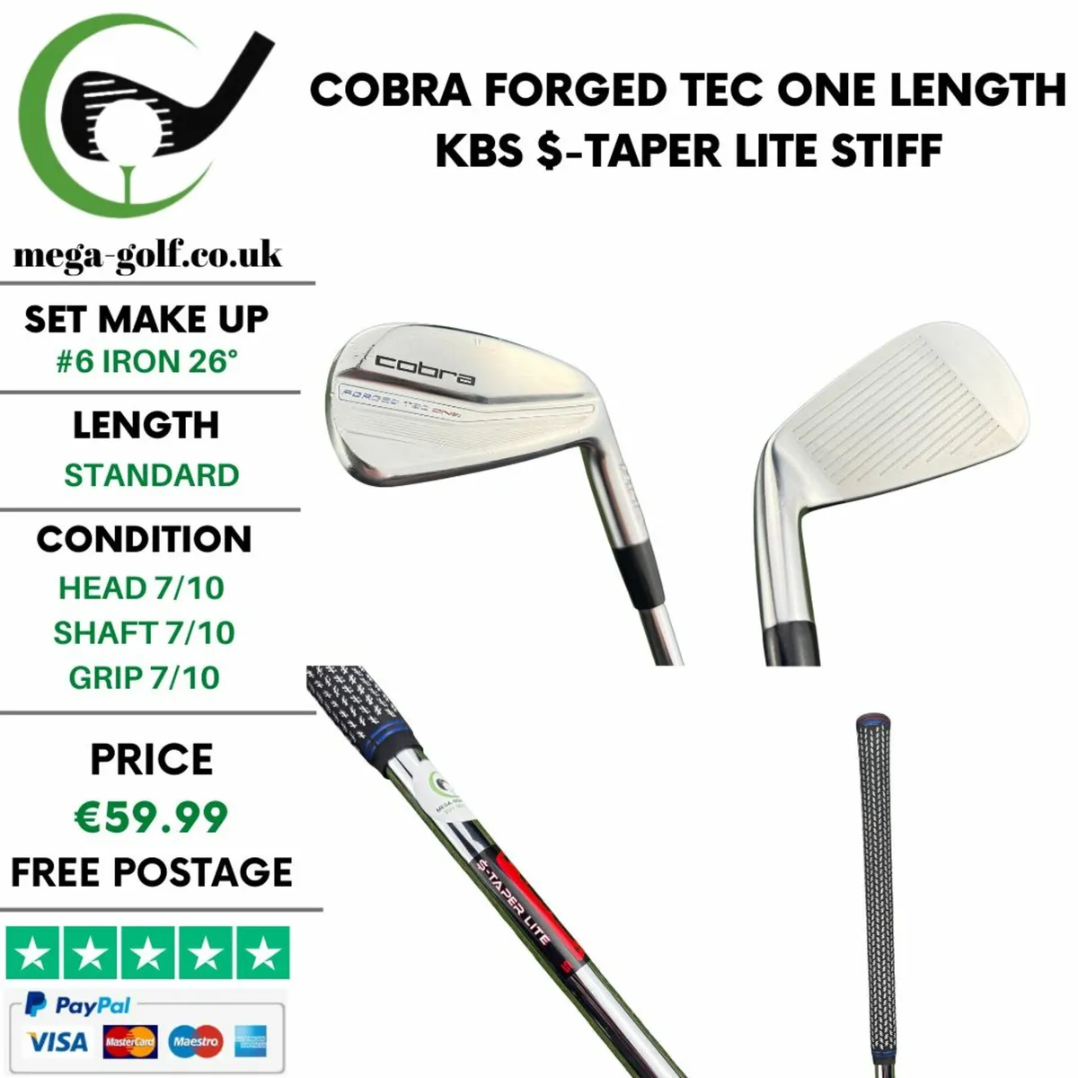 Cobra Forged Tec One Length #6 Iron 26° / Stiff - Image 1