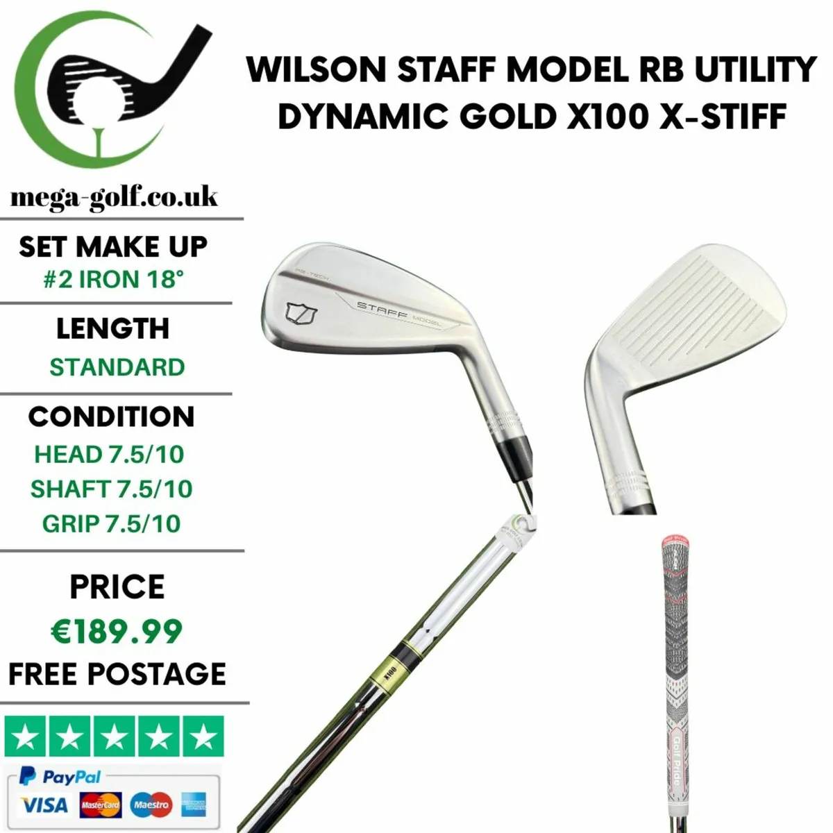Wilson Staff Model RB Utility #2 Iron 18° /X-Stiff - Image 1