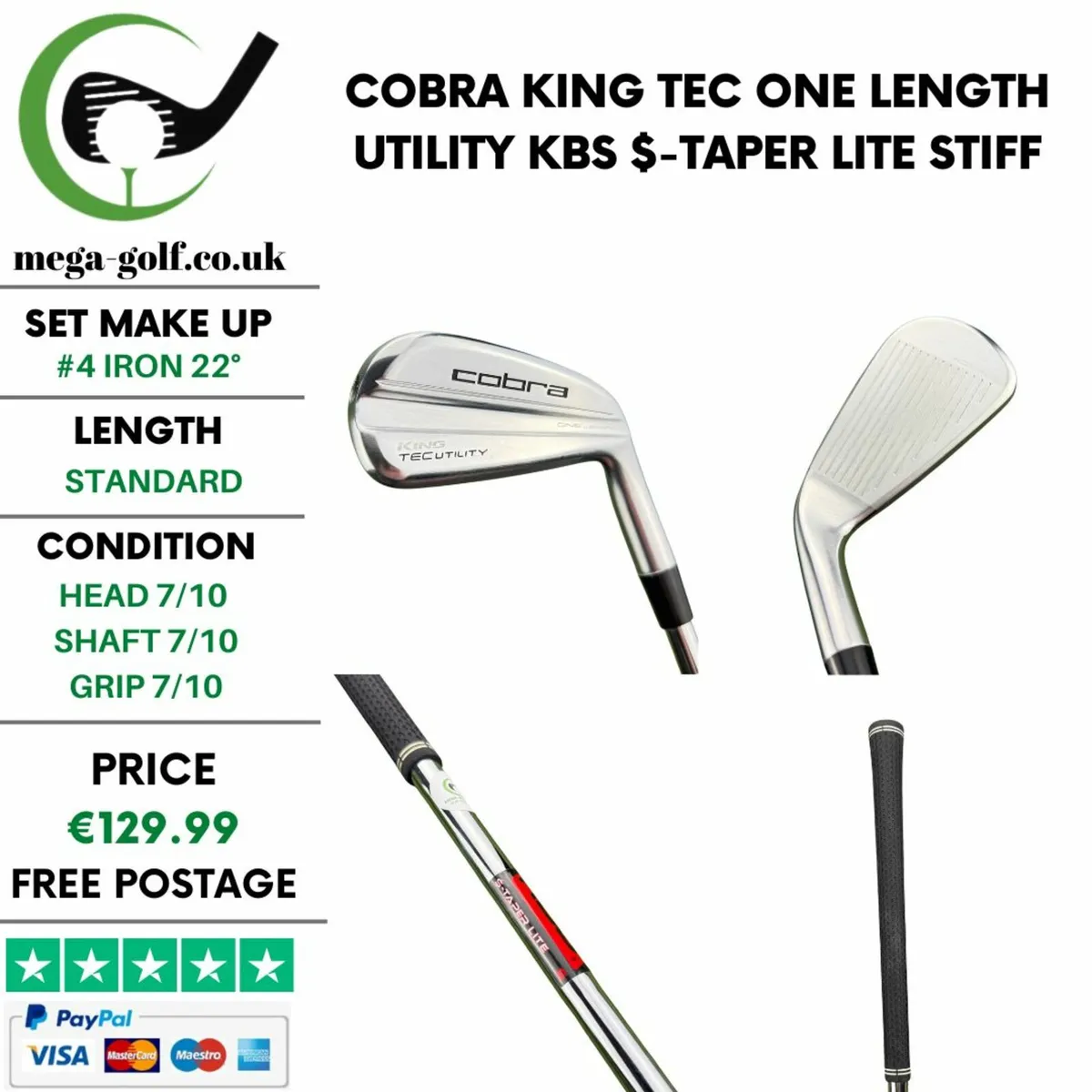 Cobra King Tec One Length Utility #4 Iron 22° - Image 1