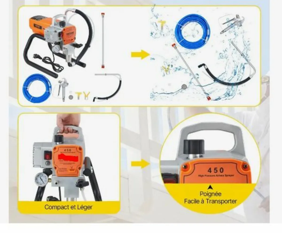 Pro Airless Wall Paint Sprayer, 1800W - Image 2