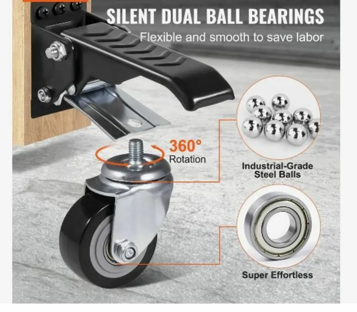 Workbench Caster Wheels, 74.8kg Load Capacity - Image 3