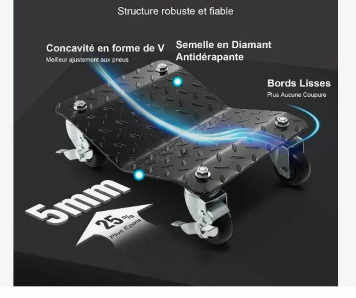 Car Dolly Wheel Tire Dolly 4 PCS Heavy Duty - Image 4