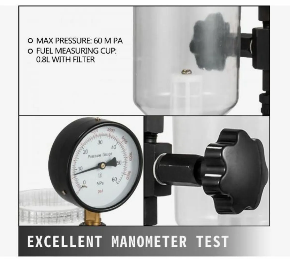 600 Bar Injector Tester 0.8L Fuel Pressure - Image 3