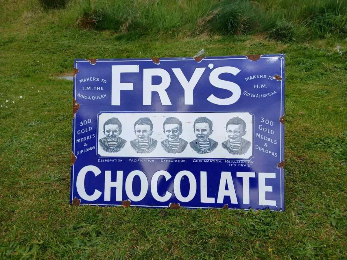 Frys Chocolate Enamel Sign - Image 1