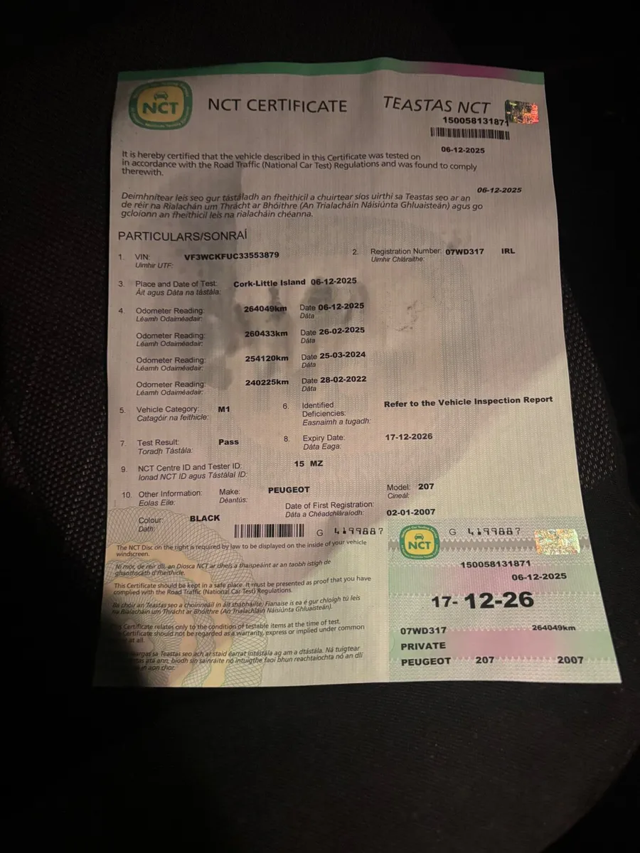 Peugeot 207 NCT 12/25 road tax 05/26 - Image 2