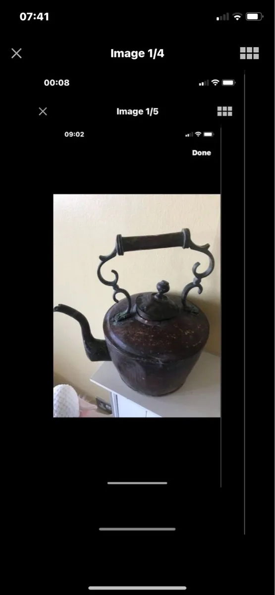 Large Antique Brass & Copper kettle - Image 1