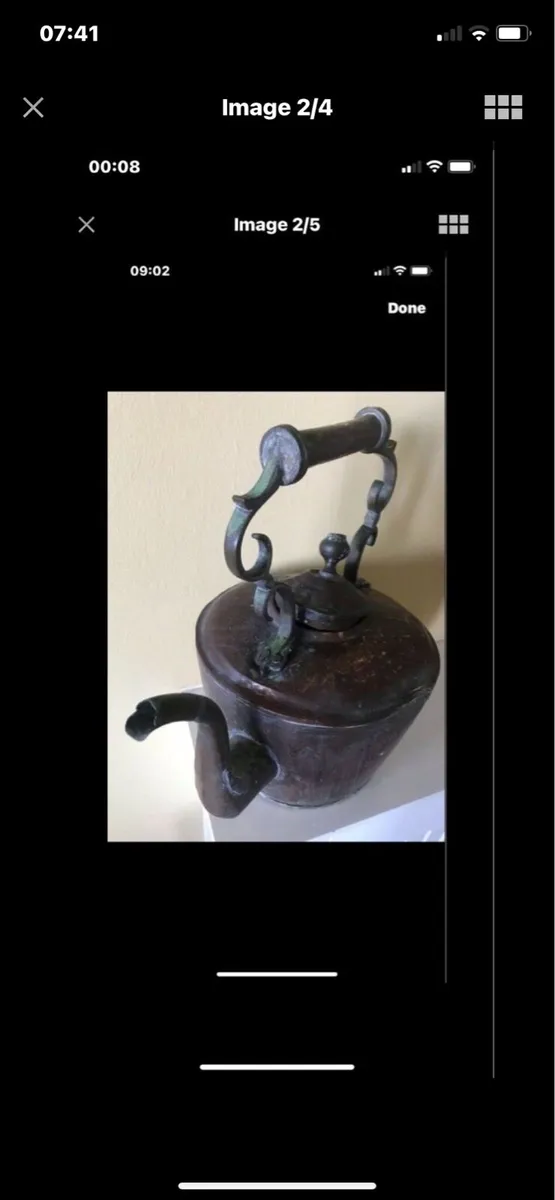 Large Antique Brass & Copper kettle - Image 2