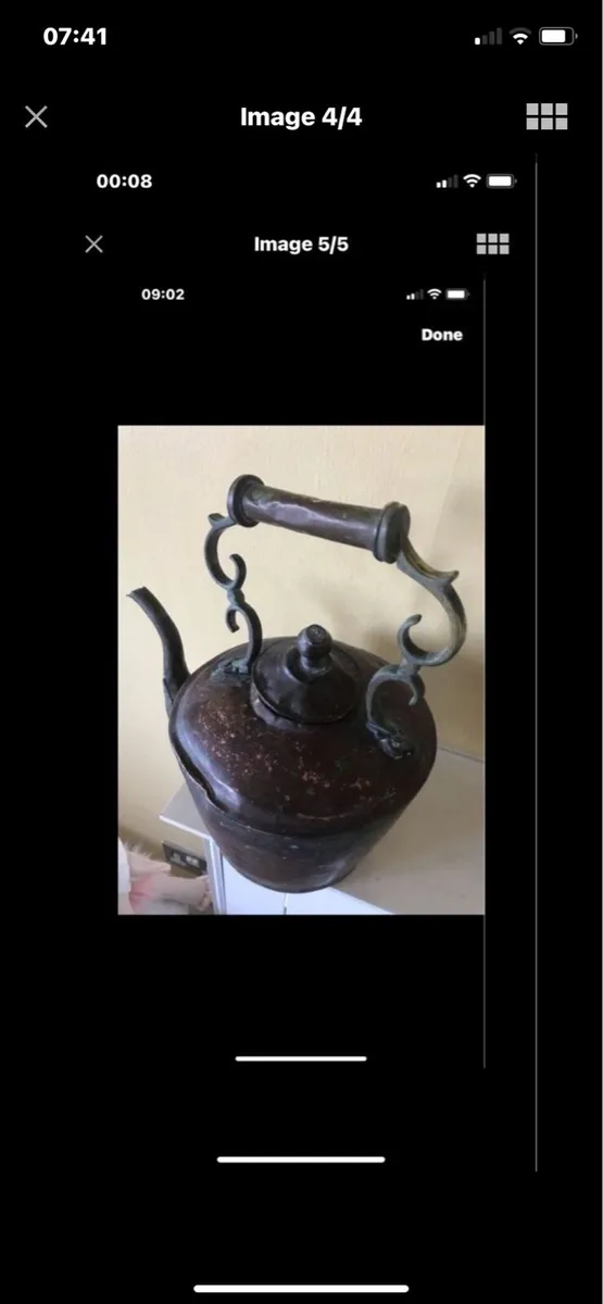 Large Antique Brass & Copper kettle - Image 4