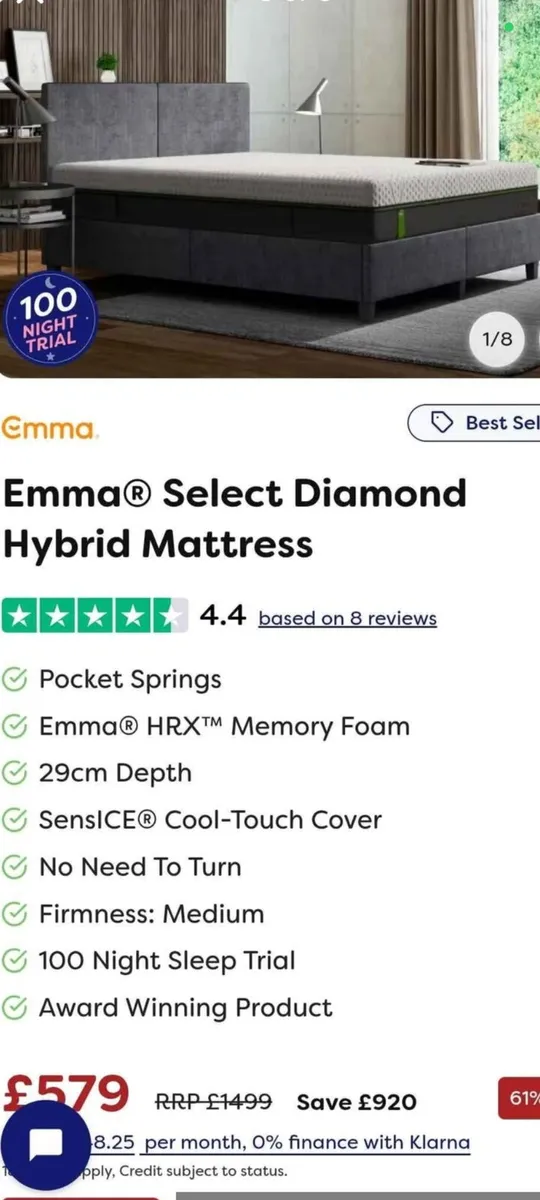 Emma Diamond Mattress, brand new - Image 4