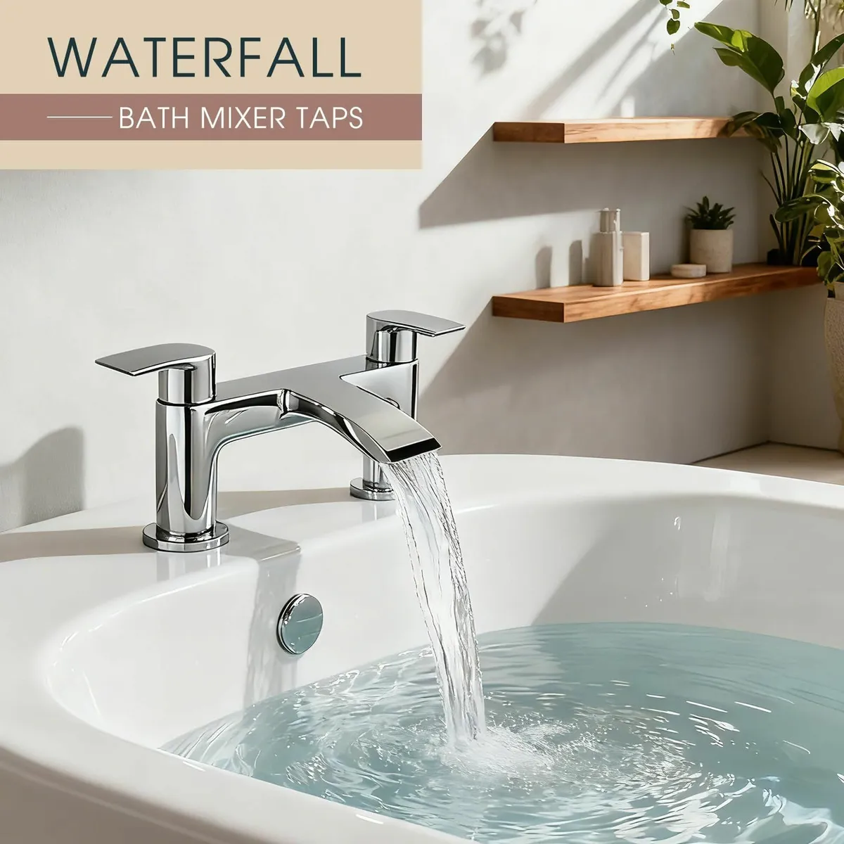Bath Tap Waterfall Bathroom Bathtub Mixer Taps 2 - Image 4