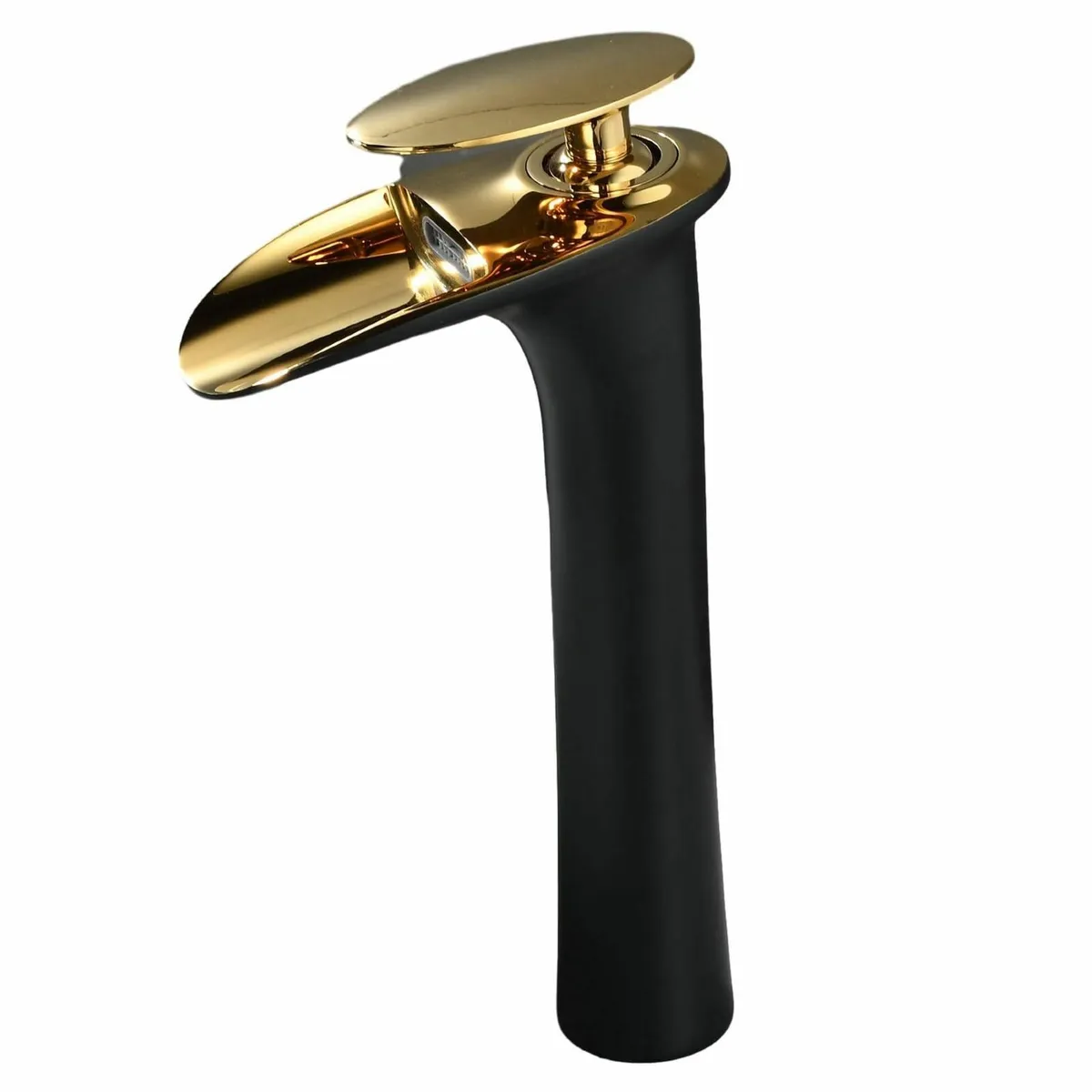Bathroom Basin Mixer Tap Black Gold Waterfall - Image 1