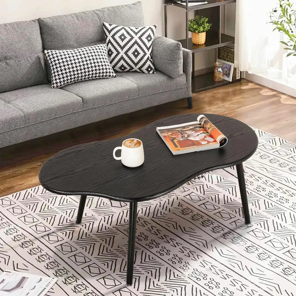 Black Cloud Modern Coffee Table 100 x 50 42 cm - Image 2