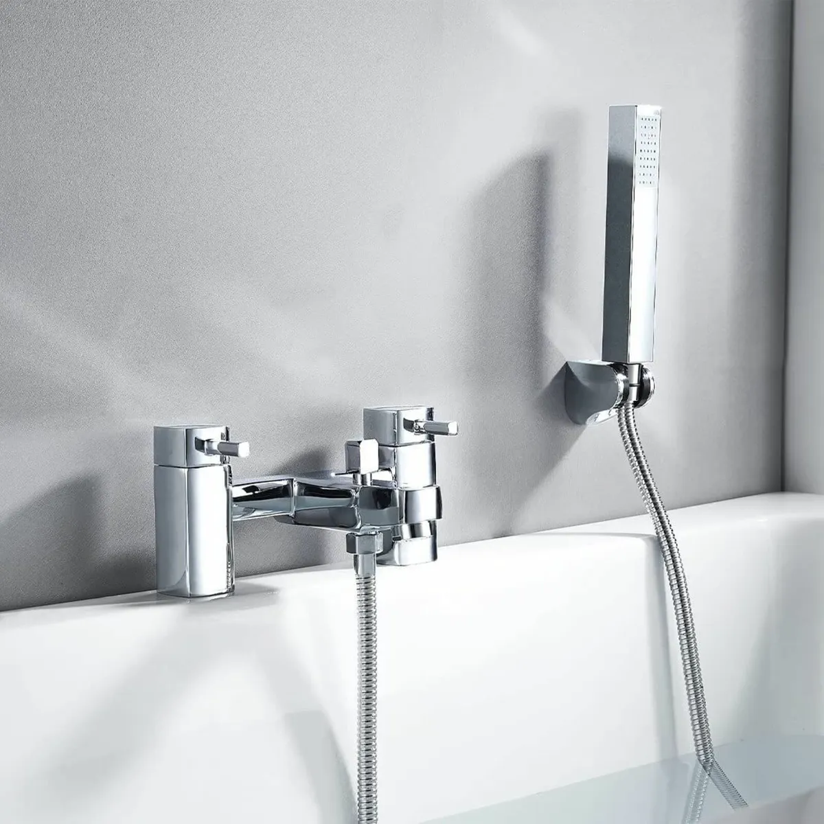 Bath Taps with Shower Bathroom Square Tub Mixer - Image 3
