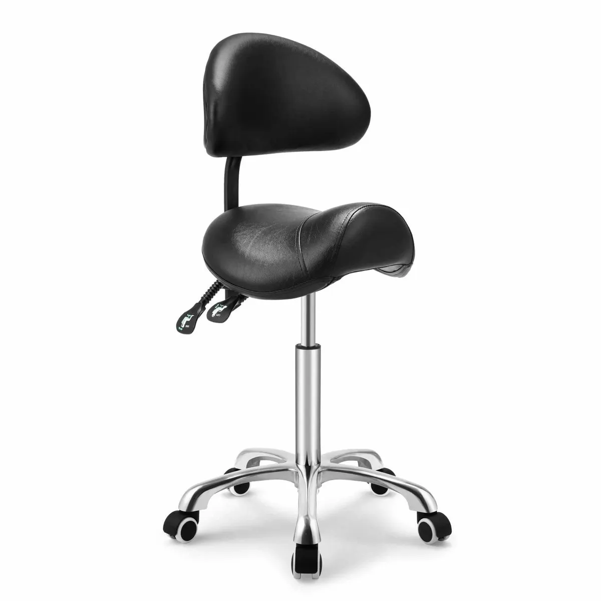 Rolling Swivel Stool with Back - Height Adjustable - Image 1