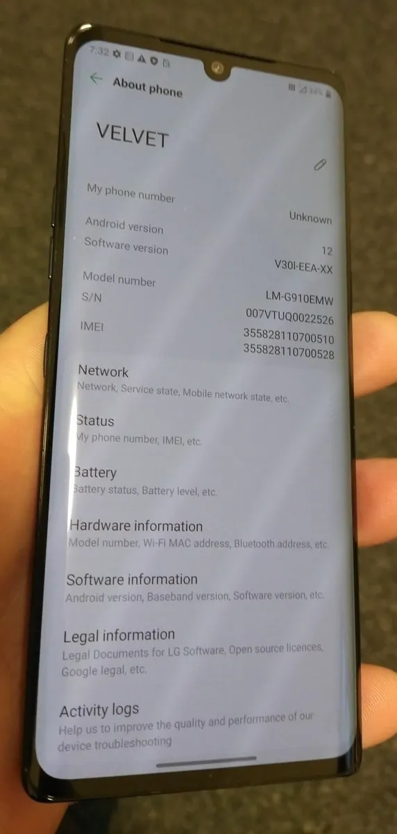 lg  velvet 4g - Image 4