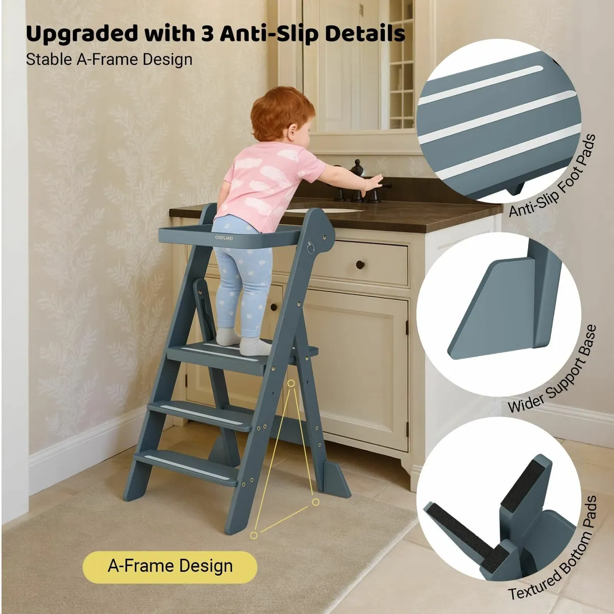 Foldable Toddler Step Stool for Kitchen - IF - Image 2