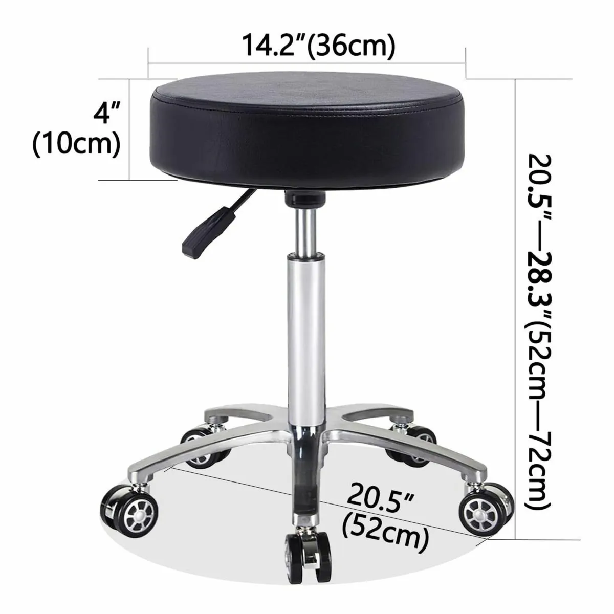 Massage Stool Chair on Wheels for Beauty Kitchen - Image 2