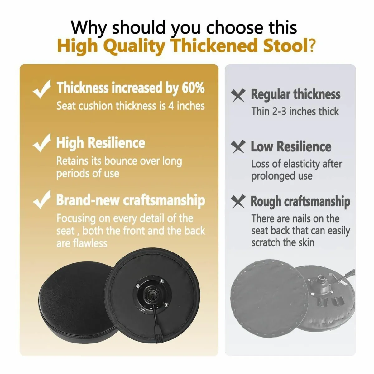 Massage Stool Chair on Wheels for Beauty Kitchen - Image 3