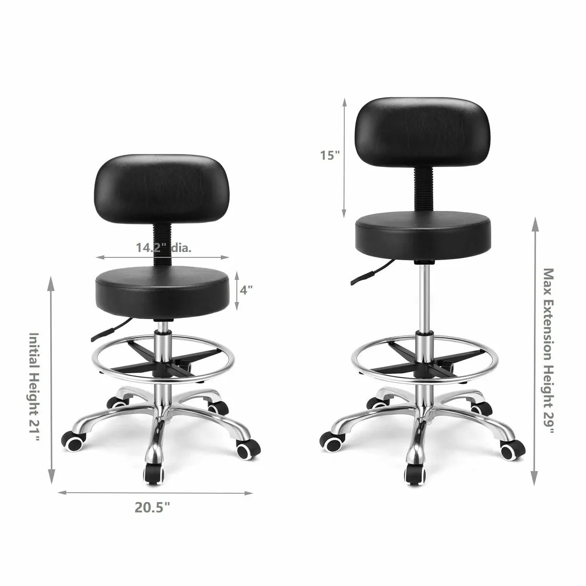 Rolling Swivel Adjustable Heavy Duty Drafting - Image 2