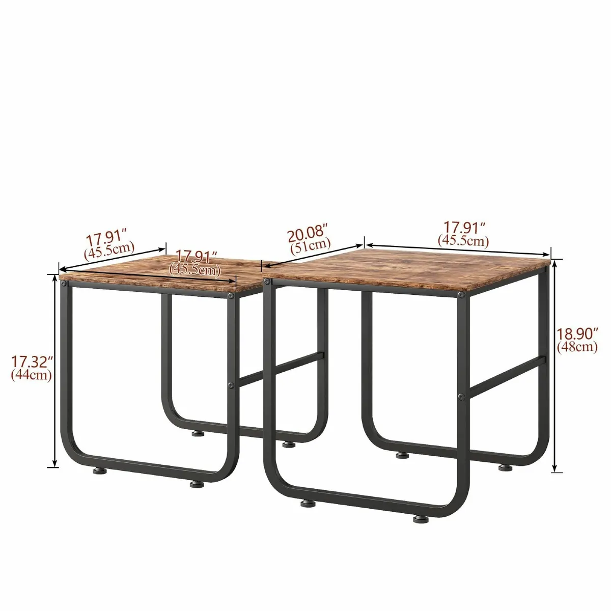 End Tables Set of 2 for Living Room Small Coffee - Image 2