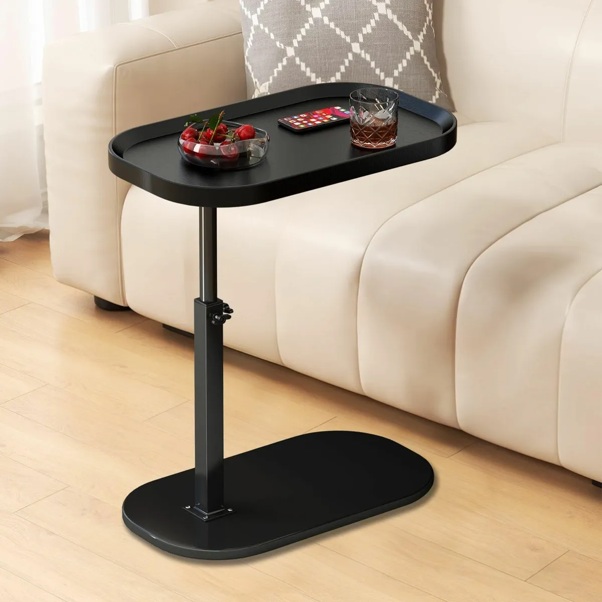 C Shaped Side Table Adjustable Height 360degreesSw - Image 1