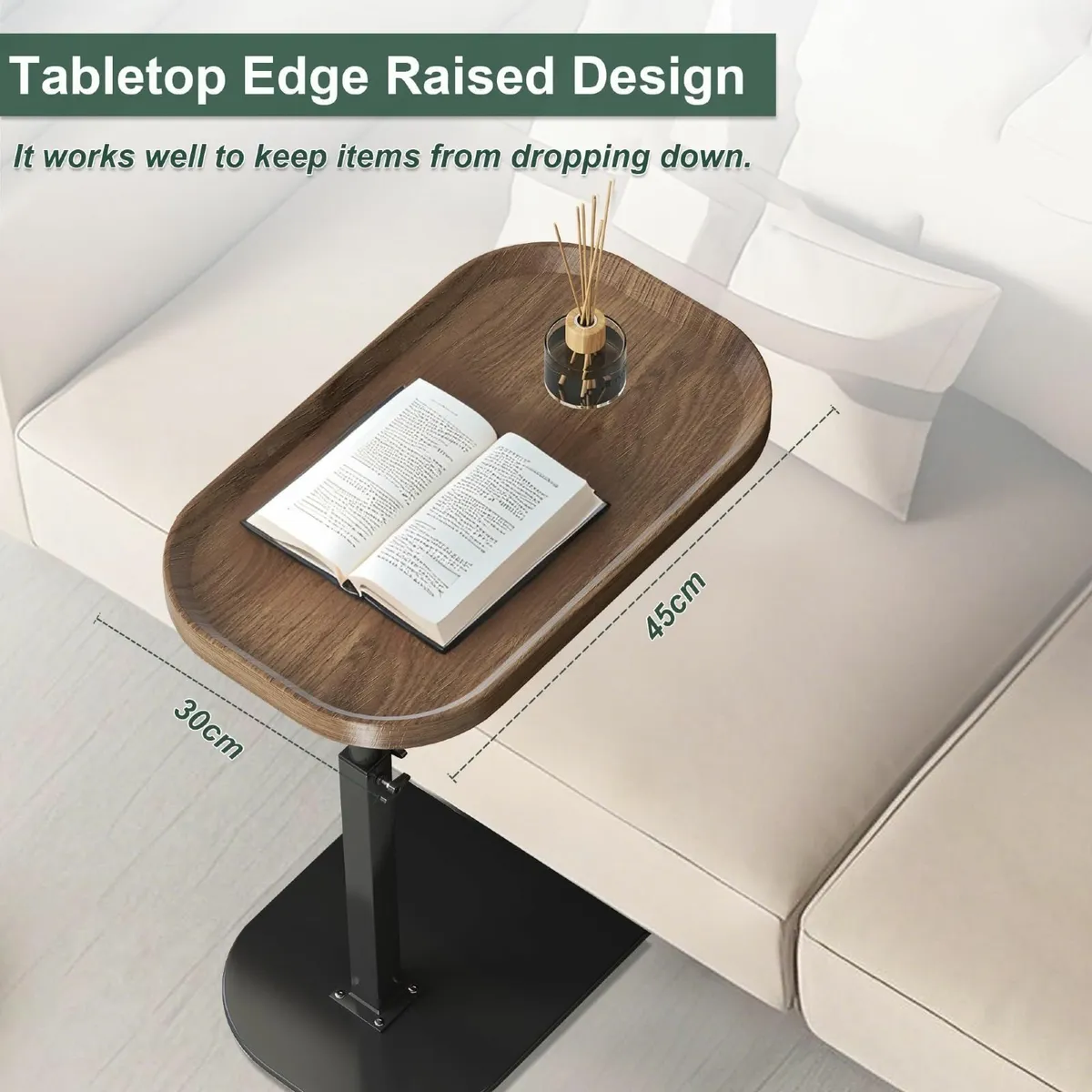C Shaped Side Table Adjustable Height 360degreesSw - Image 2
