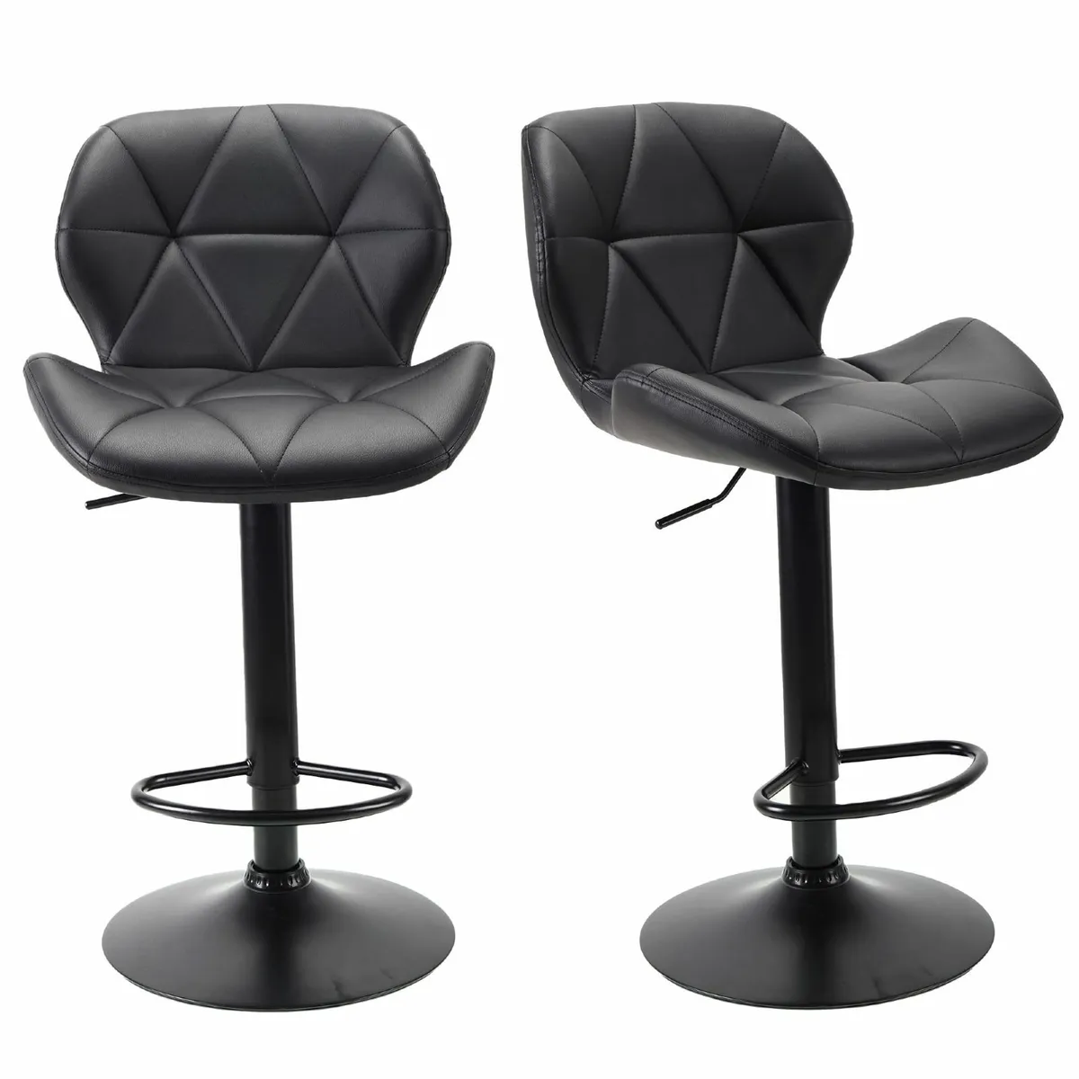 Bar Stools Set of 2 Chairs Modern Height Adjustabl - Image 1