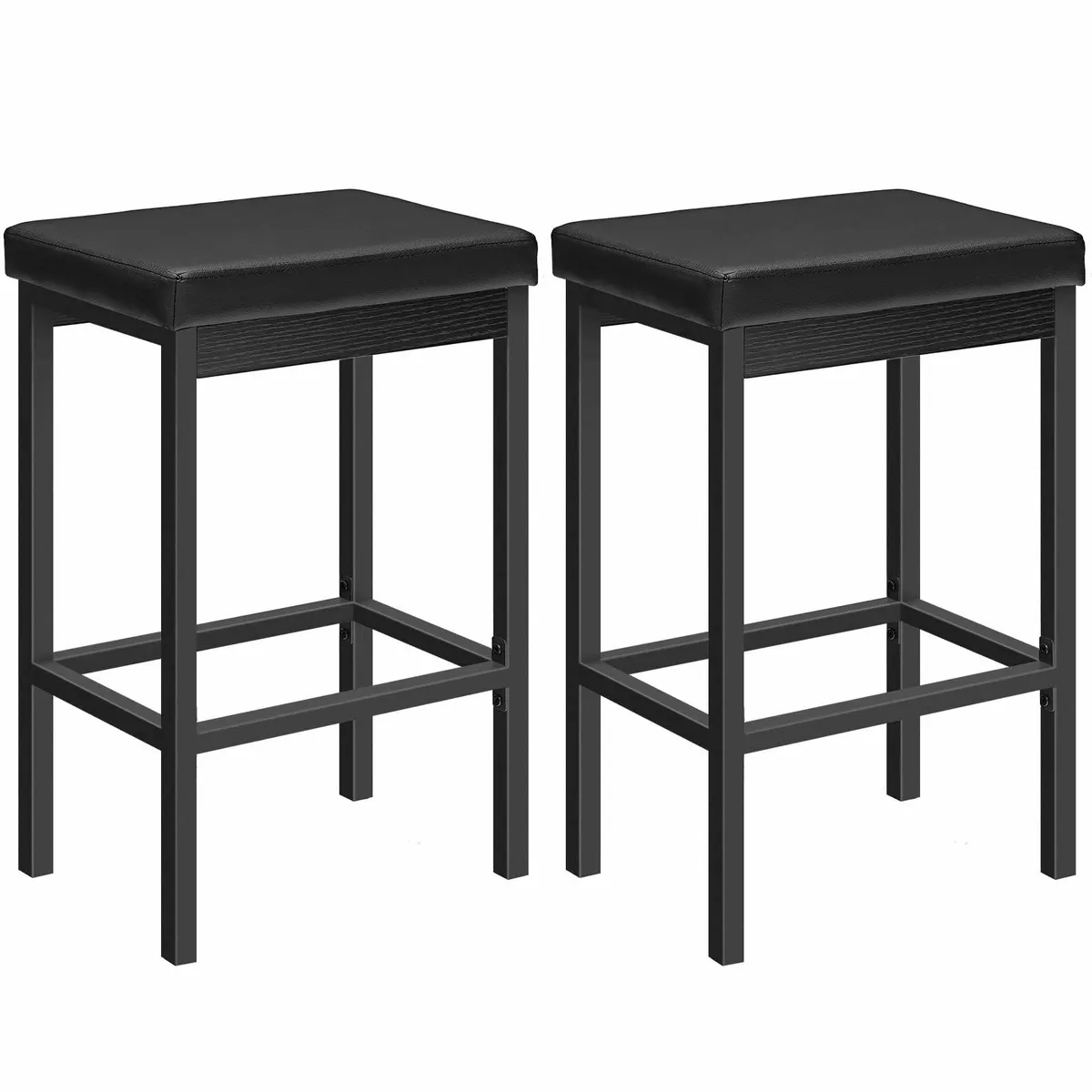 PU Leather Bar Stools Set of 2 63 cm Breakfast - Image 1