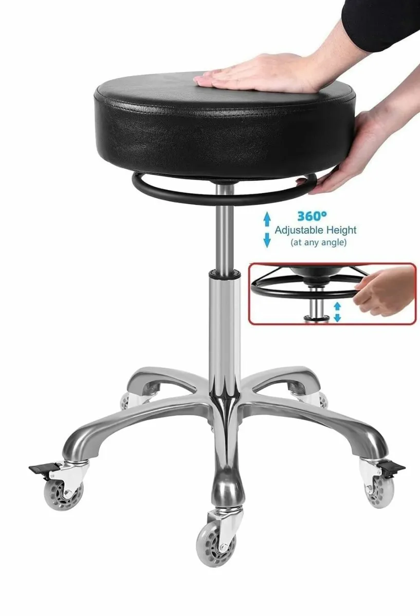 Salon Rolling Stools with Locking Caster Wheels - - Image 3