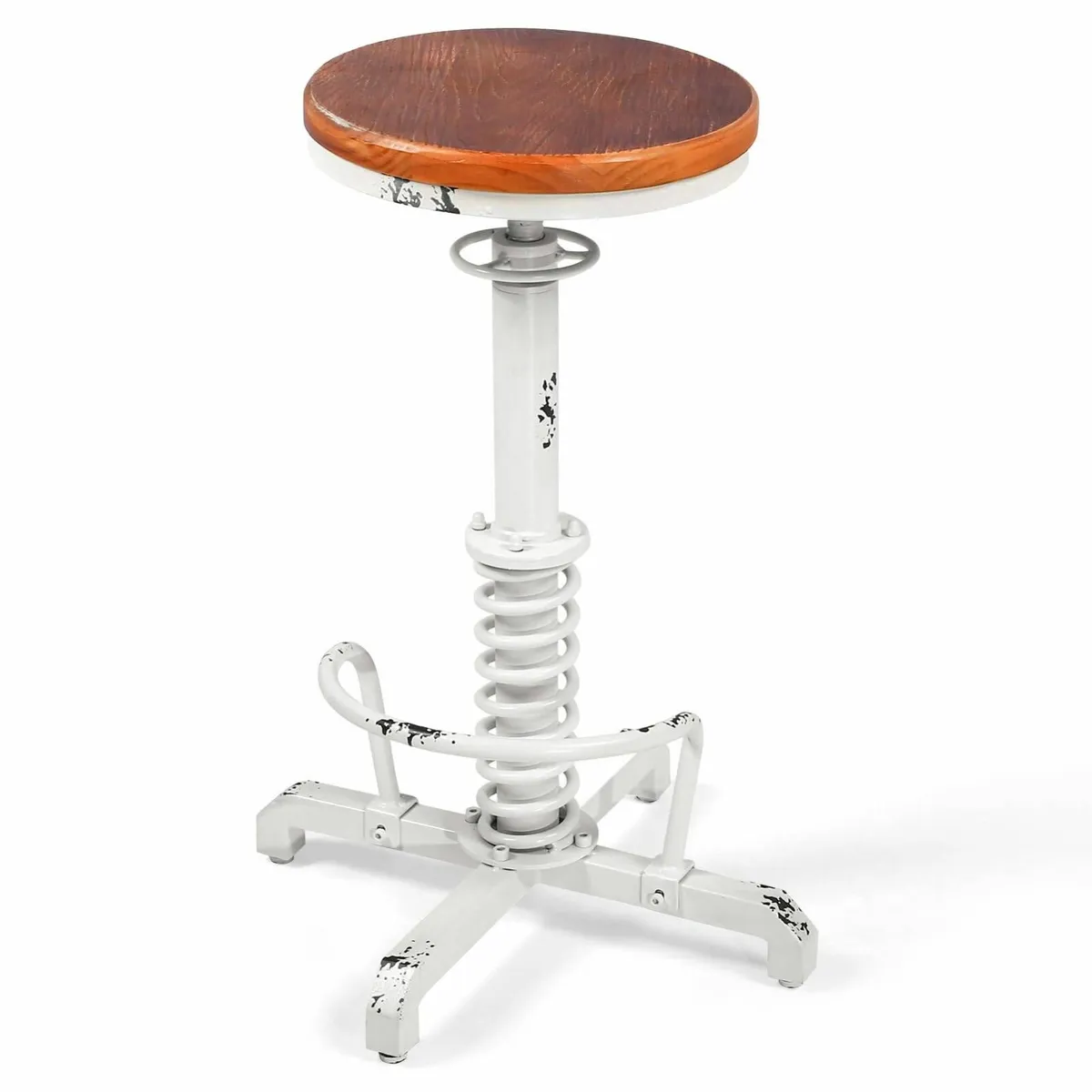 Vintage Industrial Bar Stool 24-28 Inch Height - Image 1