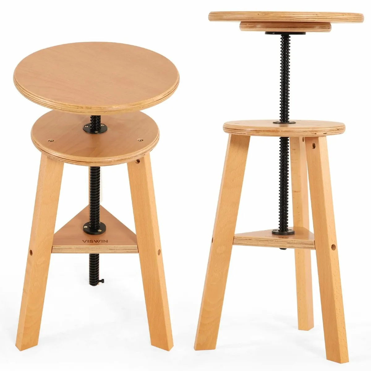 Wooden Drafting Stool 19-26 Adjustable Height - Image 1