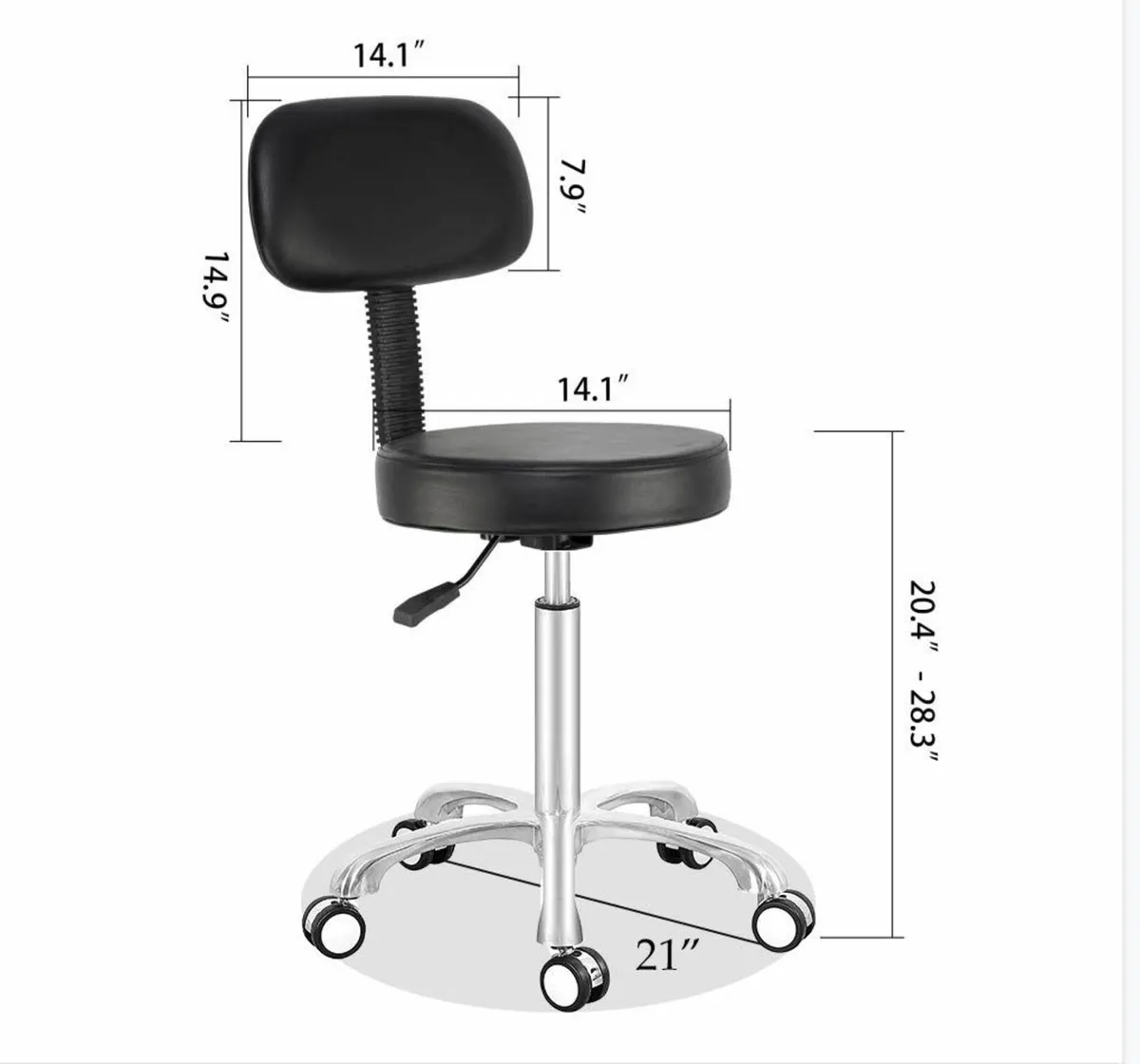 Adjustable Swivel High Desk Stool Chair for - Image 3